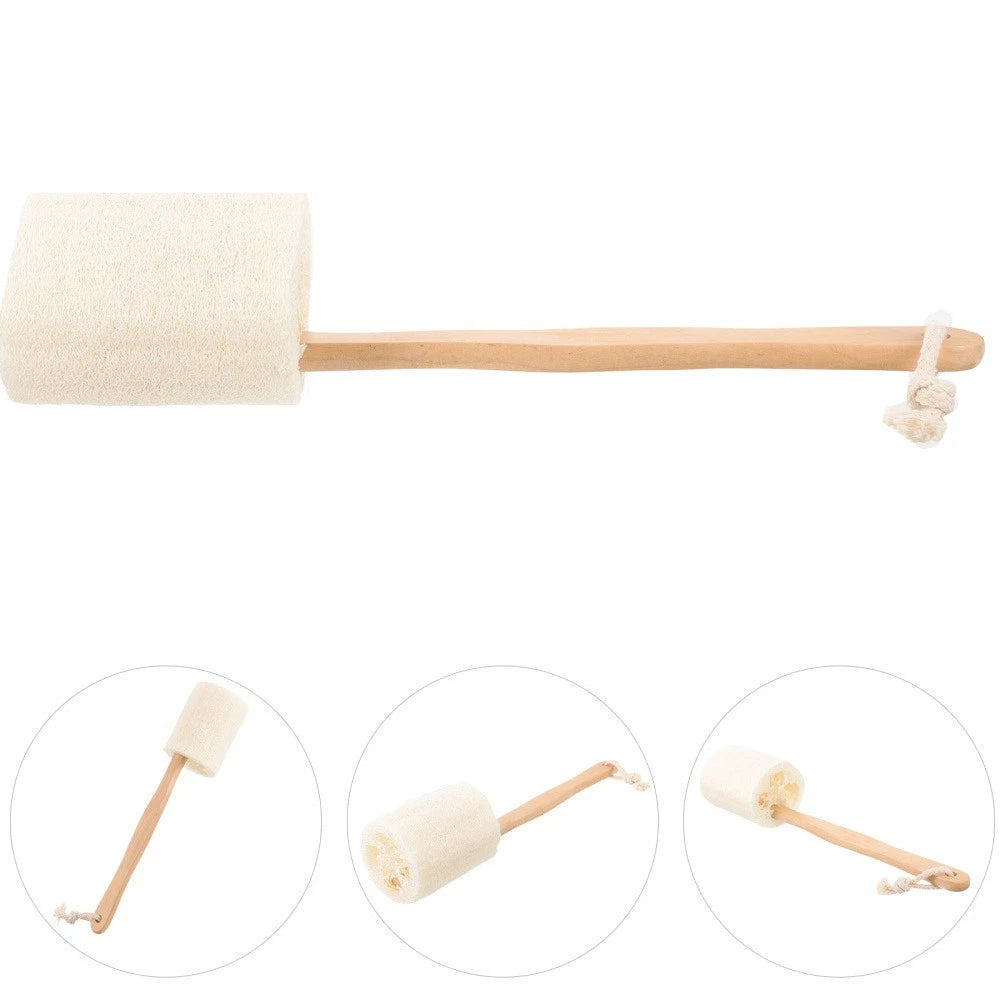 Loofah Shower Brush Exfoliating Bath Stick Body Exfoliator Cleaning