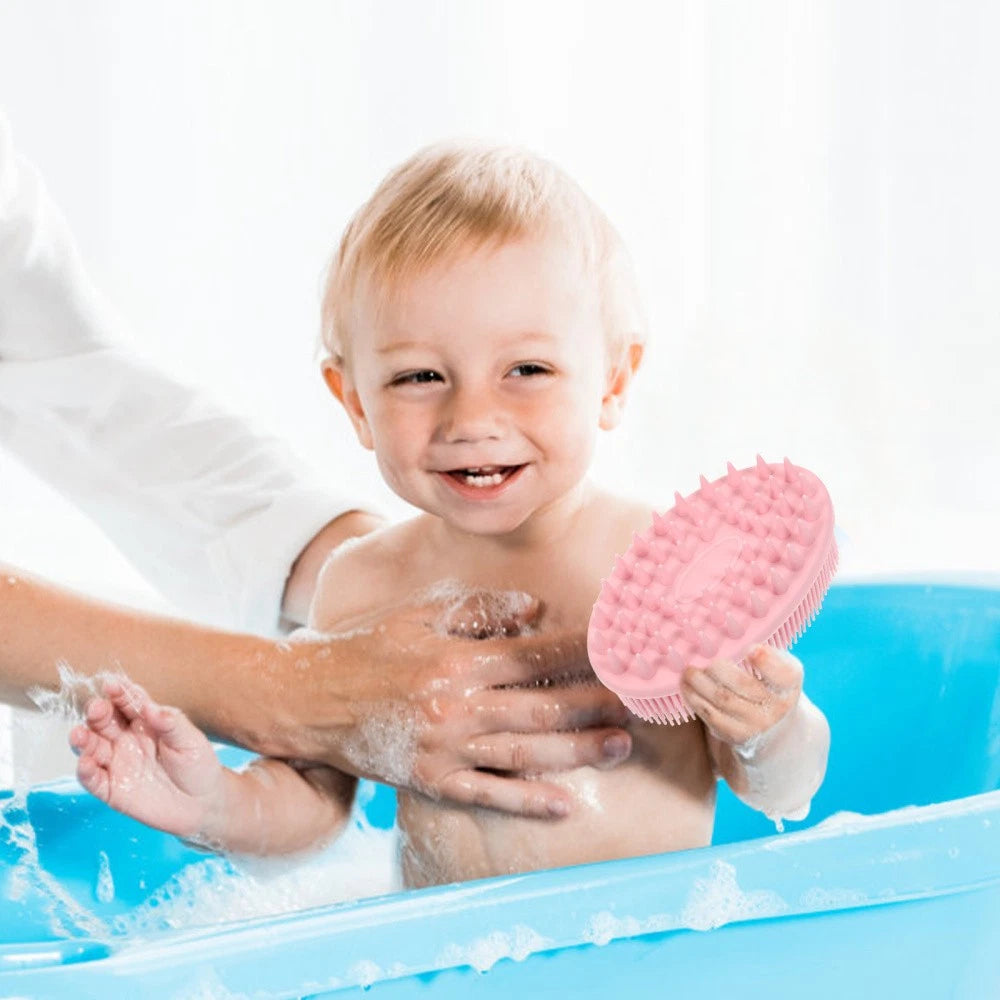 3 Pack Silicone Bath Brush Child Shampoo for Baby Shower Scrubber