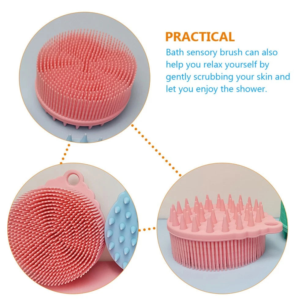 Bath Brush Brushes Silicone Body Shower Child Baby Hair Scrubber
