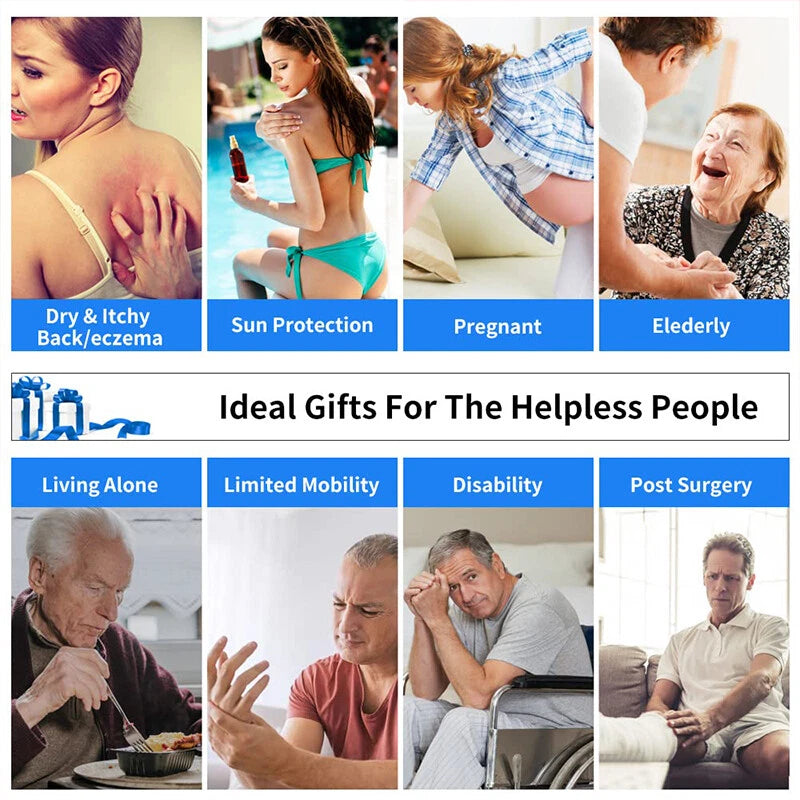 Body Bath Brush Back Scrubber Lotion Self Applicator Back Brush Long Handle SC