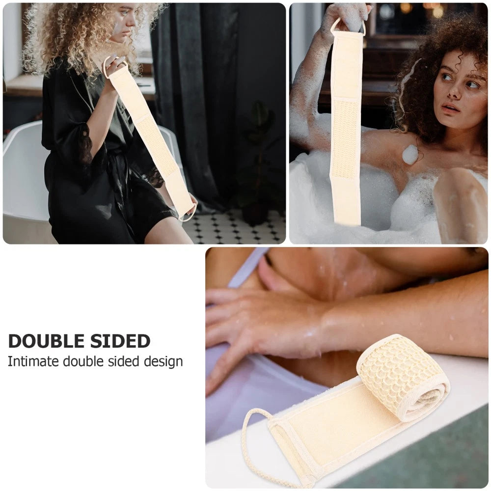 2 Pcs Long Fabric Back Strap Bath Scrubber Shower Exfoliating Skin Brush
