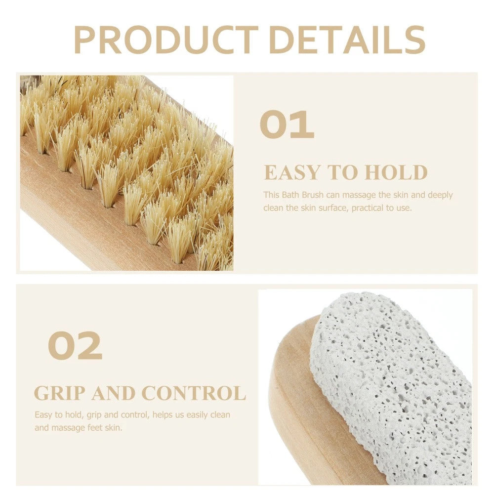 2 Pcs Double-sided Brush of Stepping Clean up Nail Bath Scrubber