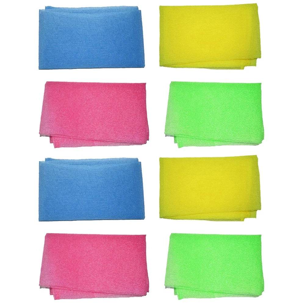 8 Pcs Back Scrub Foam Towel Exfoliator for Shower Scrubber Washers Body Brush