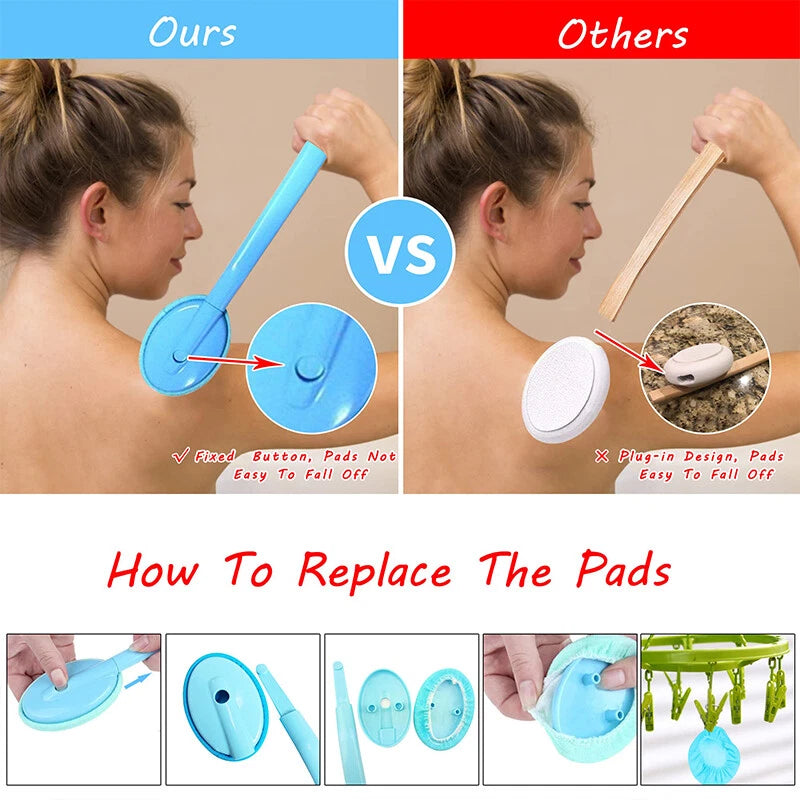 Body Bath Brush Back Scrubber Lotion Self Applicator Back Brush Long Handle SC