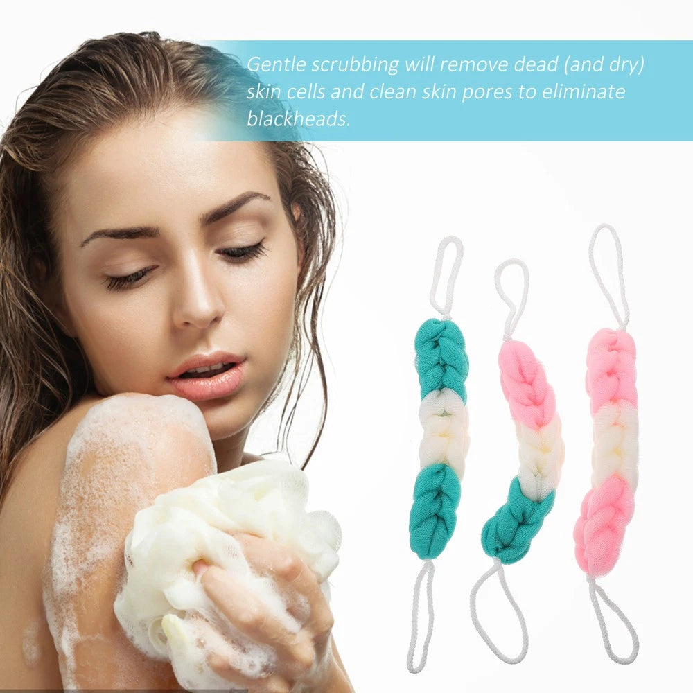 3 Pcs Bath Towel Man Body Loofah Exfoliator Exfoliating Shower Pouf