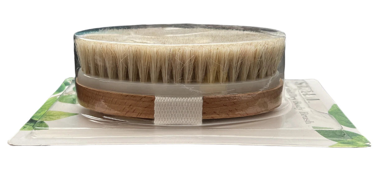 Wet And Dry Body Brush Exfoliator - Soft Bristle Naturally Exfoliates Dead Skin