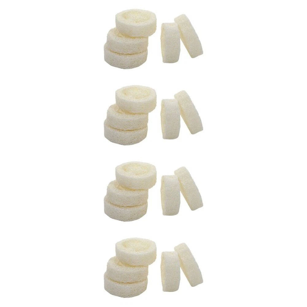4 Pieces Loofah Shower Brush Bath Sponge Adults Scourer Travel Pad Soap Holder