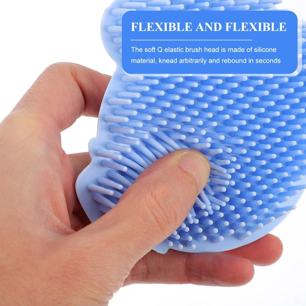 2 Pieces Silicone Shampoo Bath Massage Shower Scrubber
