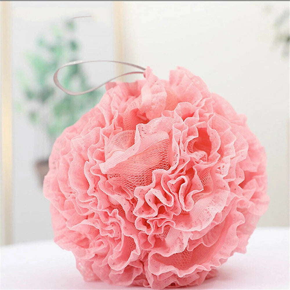 Soft Scrubber Sponge Flower Exfoliating Body Brush Puff Bath Shower Mesh Ball AU