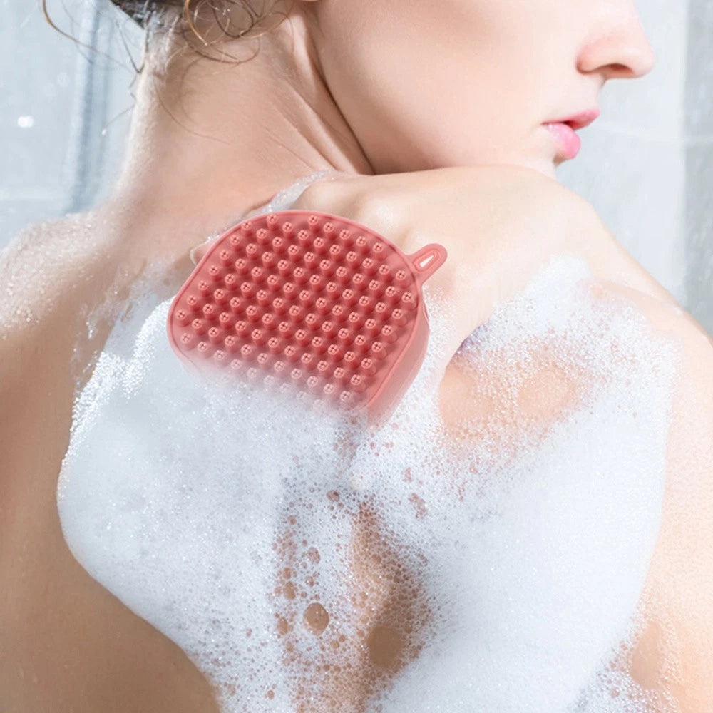 2 Pcs Shampoo Bath Brush Travel Body Exfoliator Scrubber Scrubbing