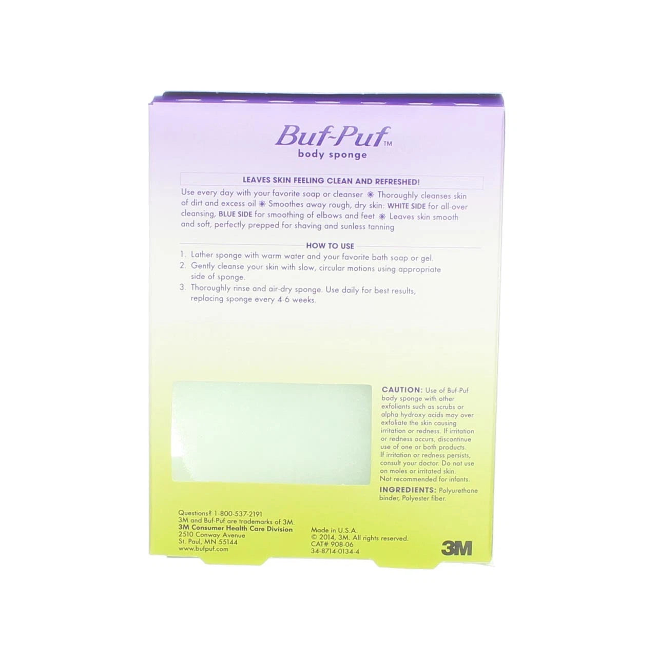 2 Pack Buf-Puf Body Sponge, Double-Sided