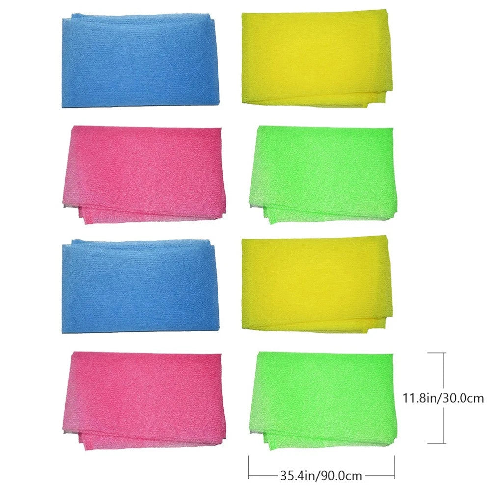 8 Pcs Back Scrub Foam Towel Exfoliator for Shower Scrubber Washers Body Brush