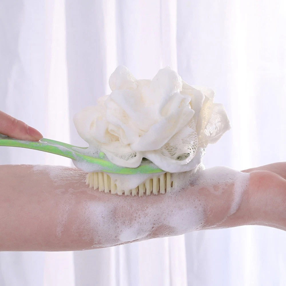 3 Pcs Bathroom Brush Flower Set Shower Scrubber for Body Men Double Sided