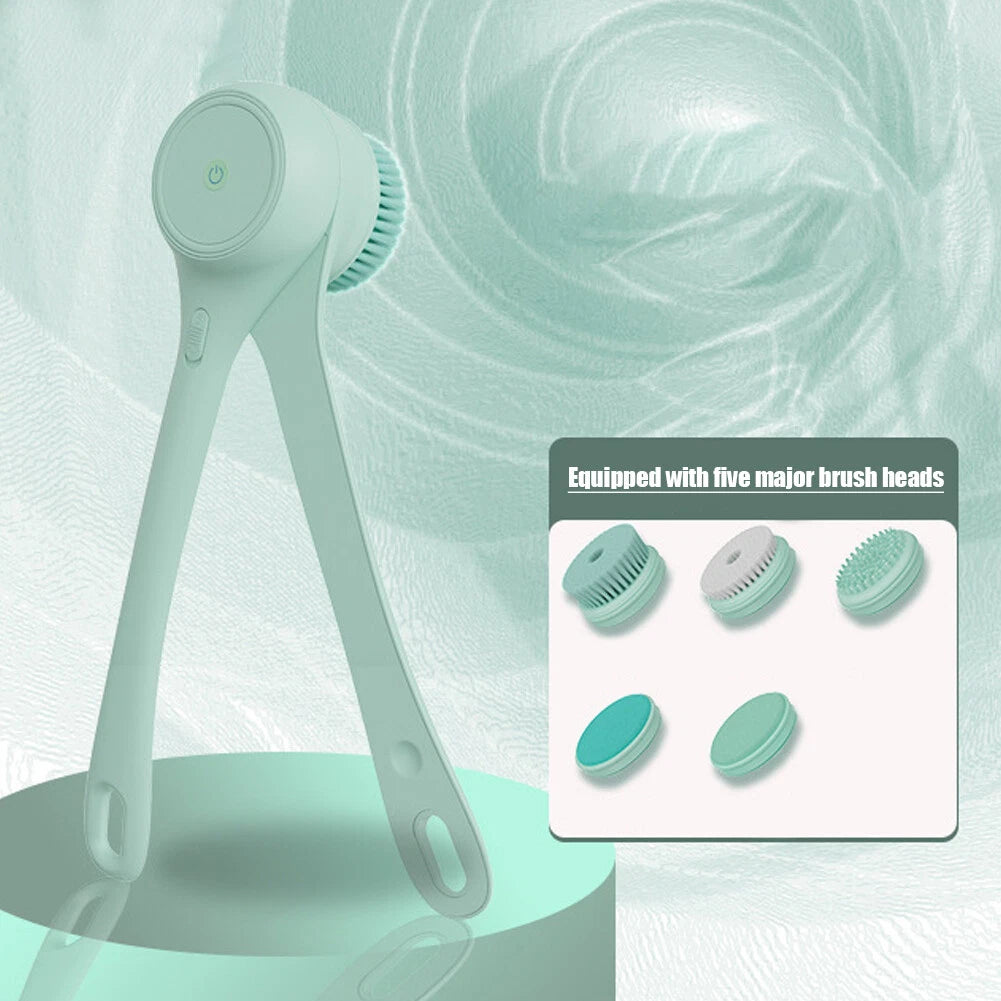 Electric Bath Brush Body Shower Brush with Long Handle Back Massage Cleaning