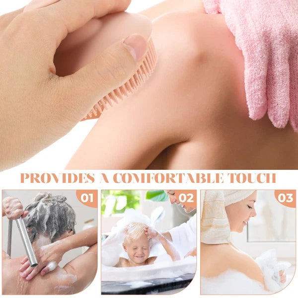 Bath Brush Exfoliating for Body Baby Travel Soft Silicone Scrubber