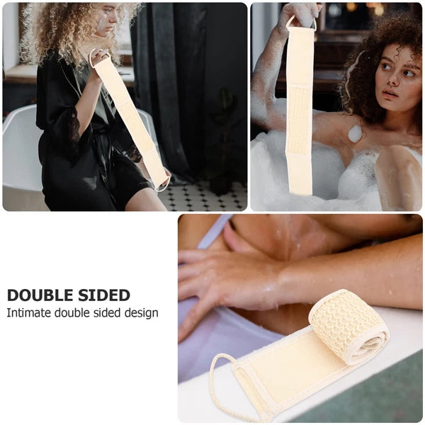 2 Pcs Long Fabric Back Strap Bath Scrubber Shower Exfoliating Skin Brush