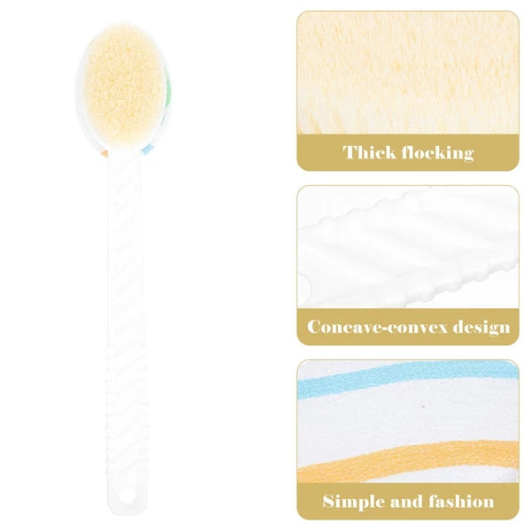 Double-head Shower Brush Bath Scrubber for Body Long Handle Man Cleaning