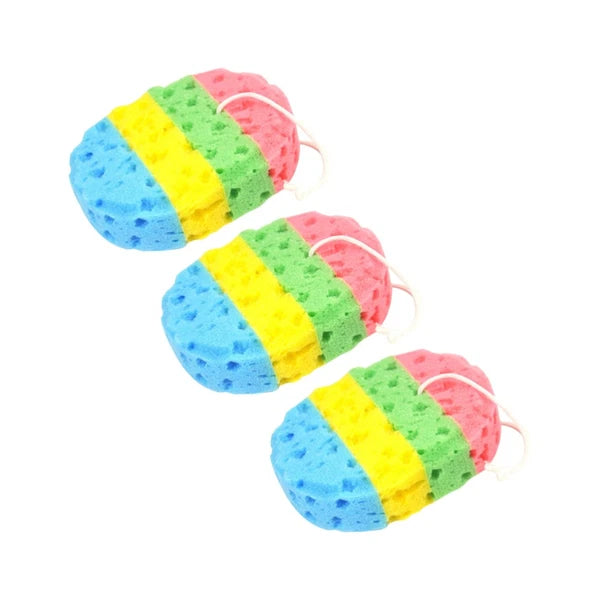 3 Pcs Bath Sponge Cleaning Brushes Shower Four Colors Sponges Bathing Tools