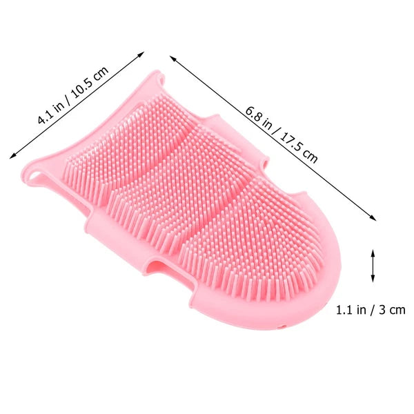 Bath Brush Elderly Miss Shower Scrubber for Body Soft Silicone Cleansing
