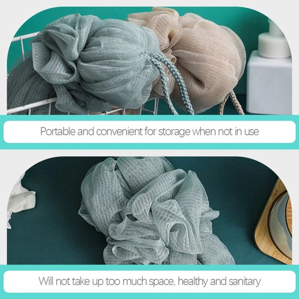 3 Pcs Long Bath Ball Man Back Washer for Shower Body Exfoliator Brush
