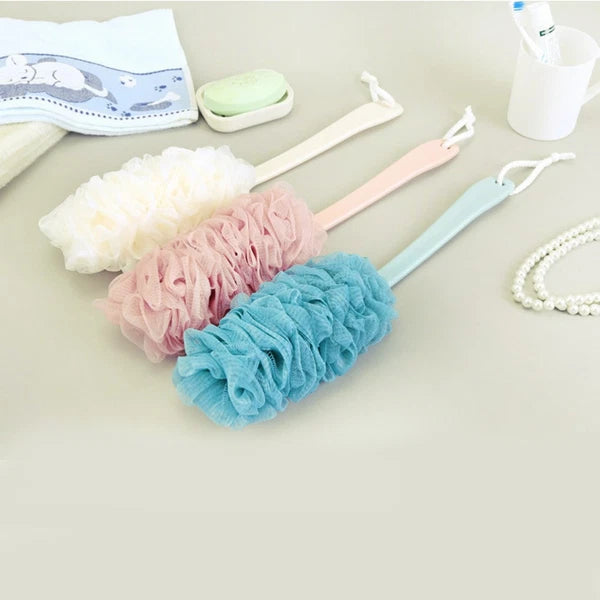 2 Pcs Rub The Back Bath Flowers Bathroom Scrubber Body Brush with Handle