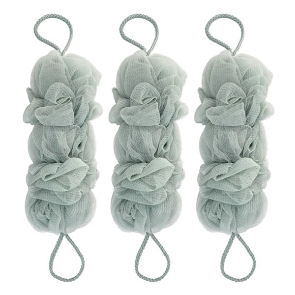 3 Pcs Long Bath Ball Man Back Washer for Shower Body Exfoliator Brush