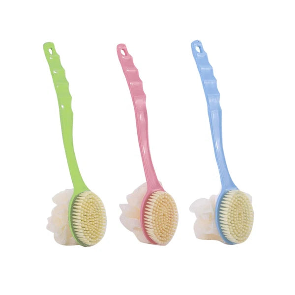 3 Pcs Bathroom Brush Flower Set Back Shower Scrubber Double Sided