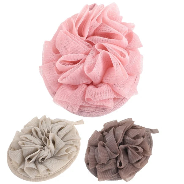 3 Pcs Bath Sponge Brush Travel Shower Puff Loofahs Scrubber Ball