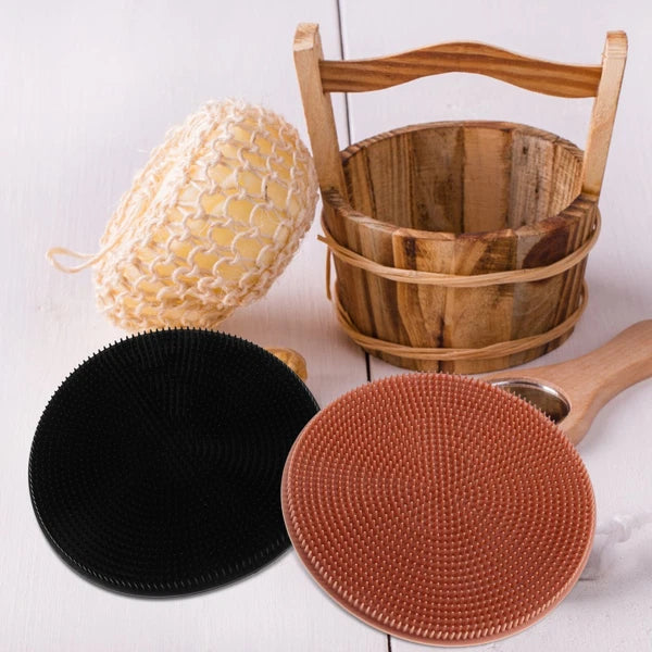 2PcsSilicone Body Scrubber Daily Use Shower Scrubber Small Bathing Brush Home