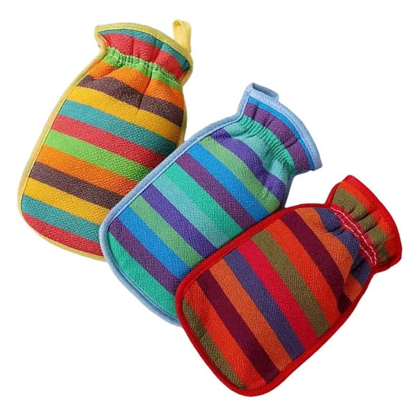 3 Pcs Bath Towel Gloves Massage Cleaning Brush Scrubber for Body
