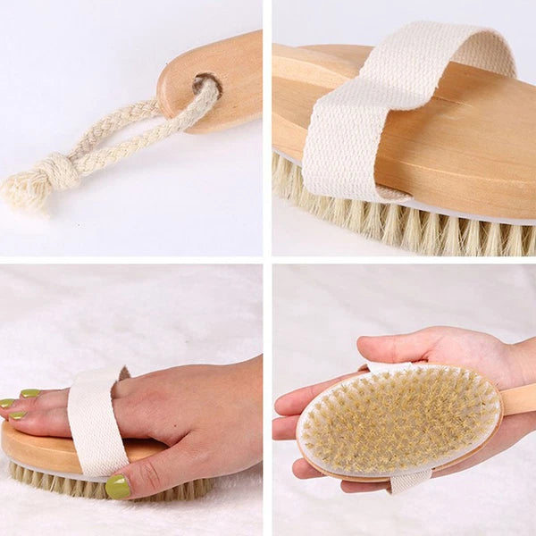 Bath Body Brush Back Scrubber W/Comfy Bristle Long Handle Gentle Massager G6A8