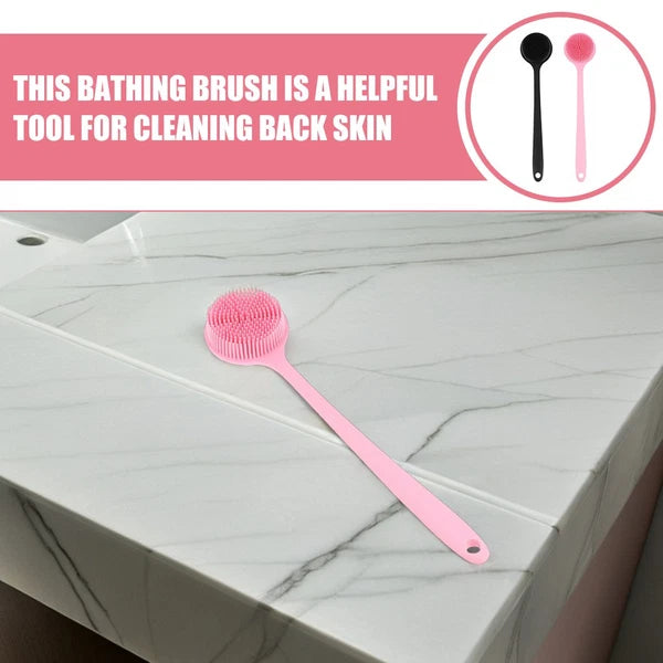 2 Pcs Bath Brush Man Silicone Body Scrubber Shower Back for with Handle
