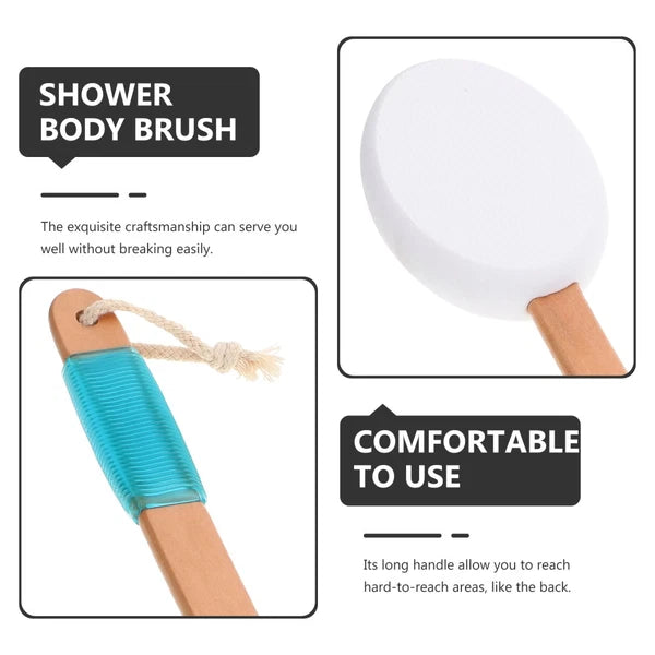 Bath Brush Shower Scrubber for Body Exfoliating Loofah and Applicator Back