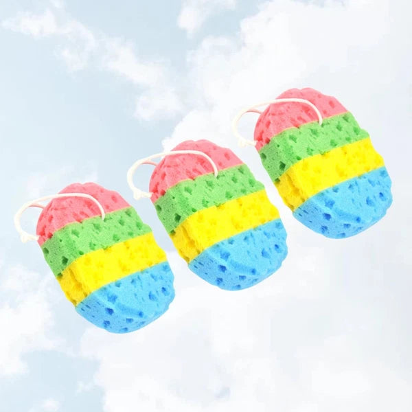 3 Pcs Bath Sponge Cleaning Brushes Shower Four Colors Sponges Bathing Tools