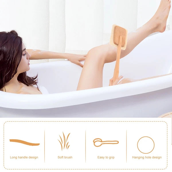 Back Massage Brush Scrubber for Shower Body Long Handle