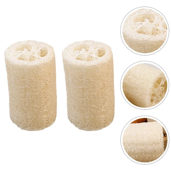 2 Pcs Loofah Bath Towel Exfoliating Washcloth Body Sponge Brush