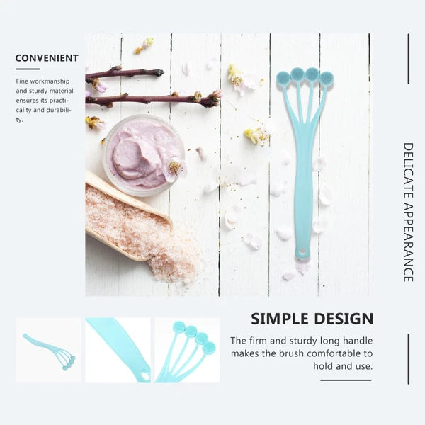 Set of 2 Exfoliating Bath Brush Miss Body with 4 Massage Heads Women Skin