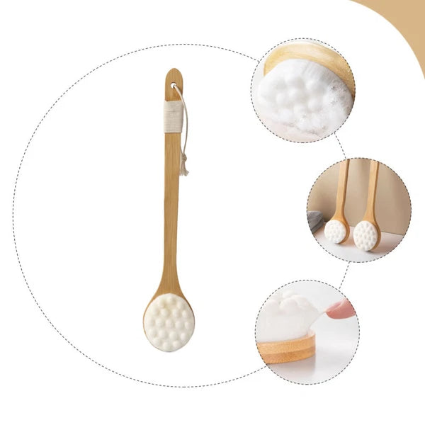 Shower Body Brush Fibre Long Handle Back Scrubber for Skin Exfoliating