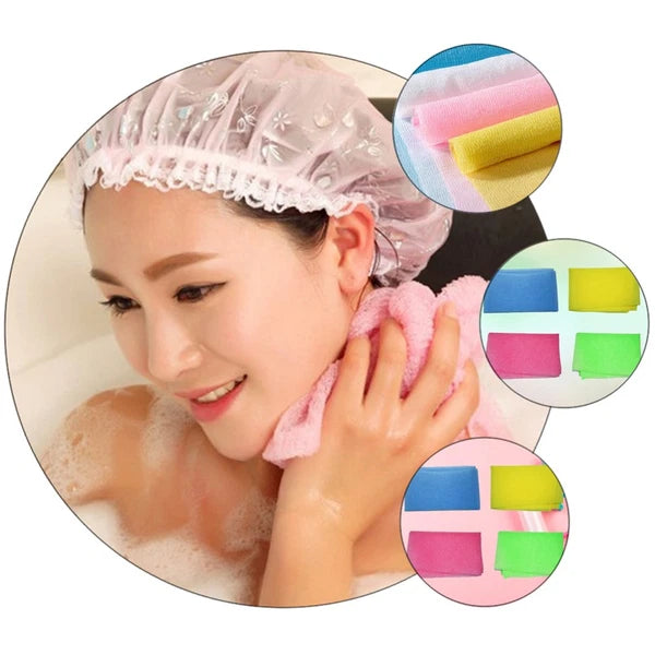 8 Pcs Back Scrub Foam Towel Exfoliator for Shower Scrubber Washers Body Brush