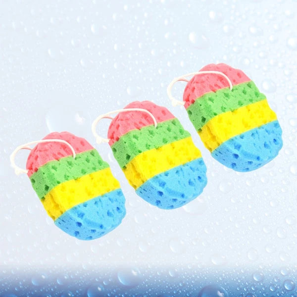3 Pcs Bath Sponge Cleaning Brushes Shower Four Colors Sponges Bathing Tools