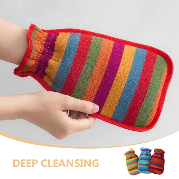 3 Pcs Bath Towel Gloves Massage Cleaning Brush Scrubber for Body