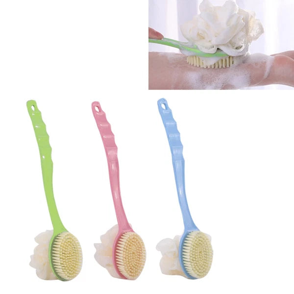 3 Pcs Bathroom Brush Flower Set Shower Scrubber for Body Men Double Sided