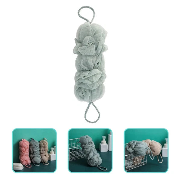 3 Pcs Long Bath Ball Man Back Washer for Shower Body Exfoliator Brush