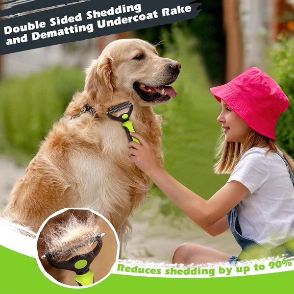 3PCS Self Cleaning Slicker Brush & Pet Grooming Rake & Bath Brush for Dogs and C