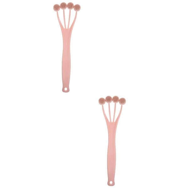2 Pieces Exfoliating Bath Brush Back for Shower Scrubber with Long Handle
