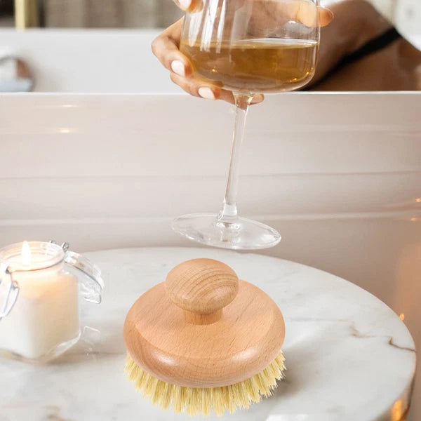 1pc Practical Round Handle Body Brush Easy Cleaning Brush Bathing Supplies