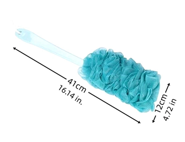 2 Pck Long Handle Loofah Bath Brush Soft Mesh Sponge Back Scrubber Shower Sponge