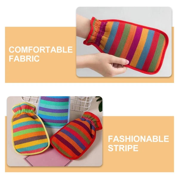 3 Pcs Bath Towel Gloves Massage Cleaning Brush Scrubber for Body