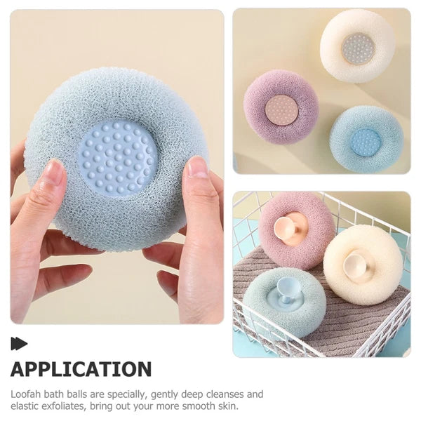 3 Pcs Bath Brush Shower Scrubber for Body Miss Bathroom Exfoliating