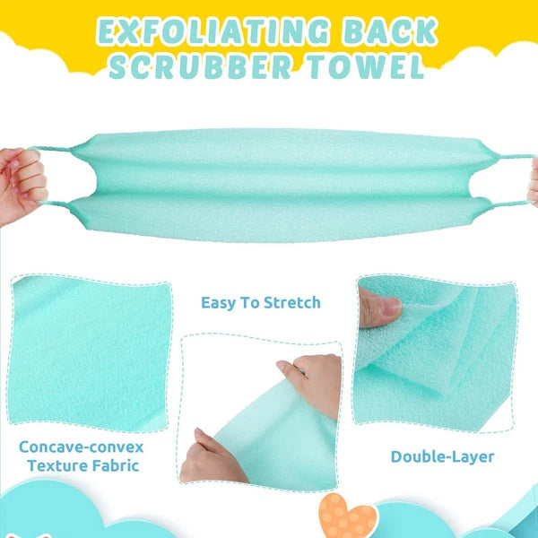3 Pack Back Brush Long Shower Bath Scrubber Body Exfoliating Handles Washcloth